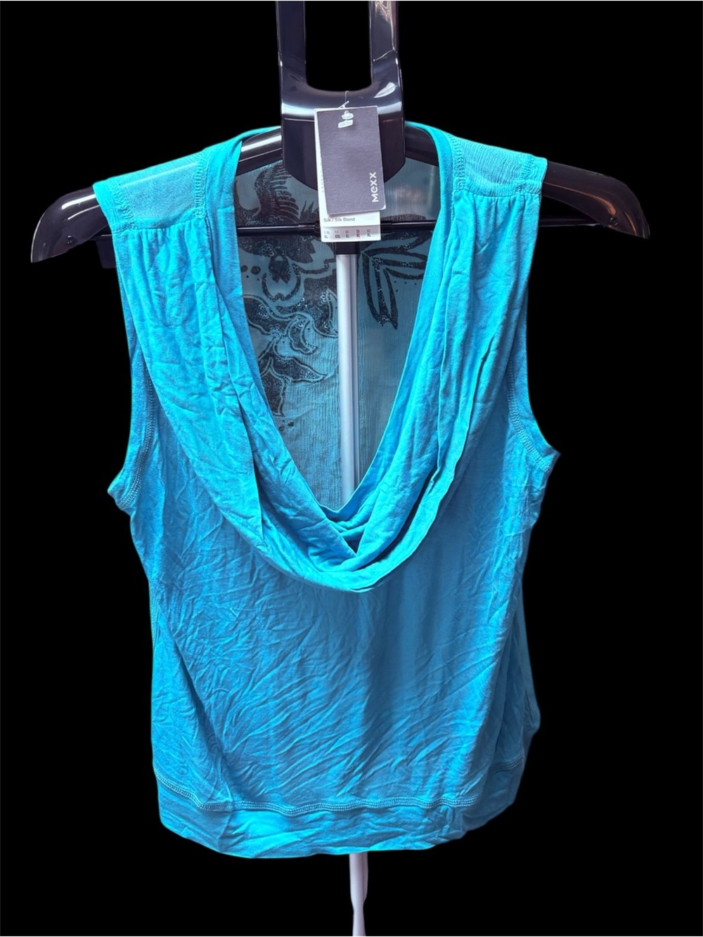 Mexx Turquoise Draped-Back Tank Top, XL